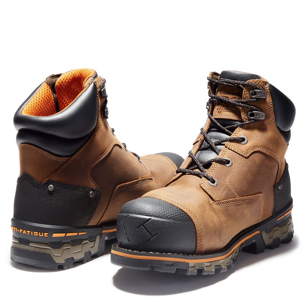 Bocanci De Muncă Timberland Barbati Maro/Negrii - Pro® Boondock 6\" Soft Toe - Romania - VPAROU892